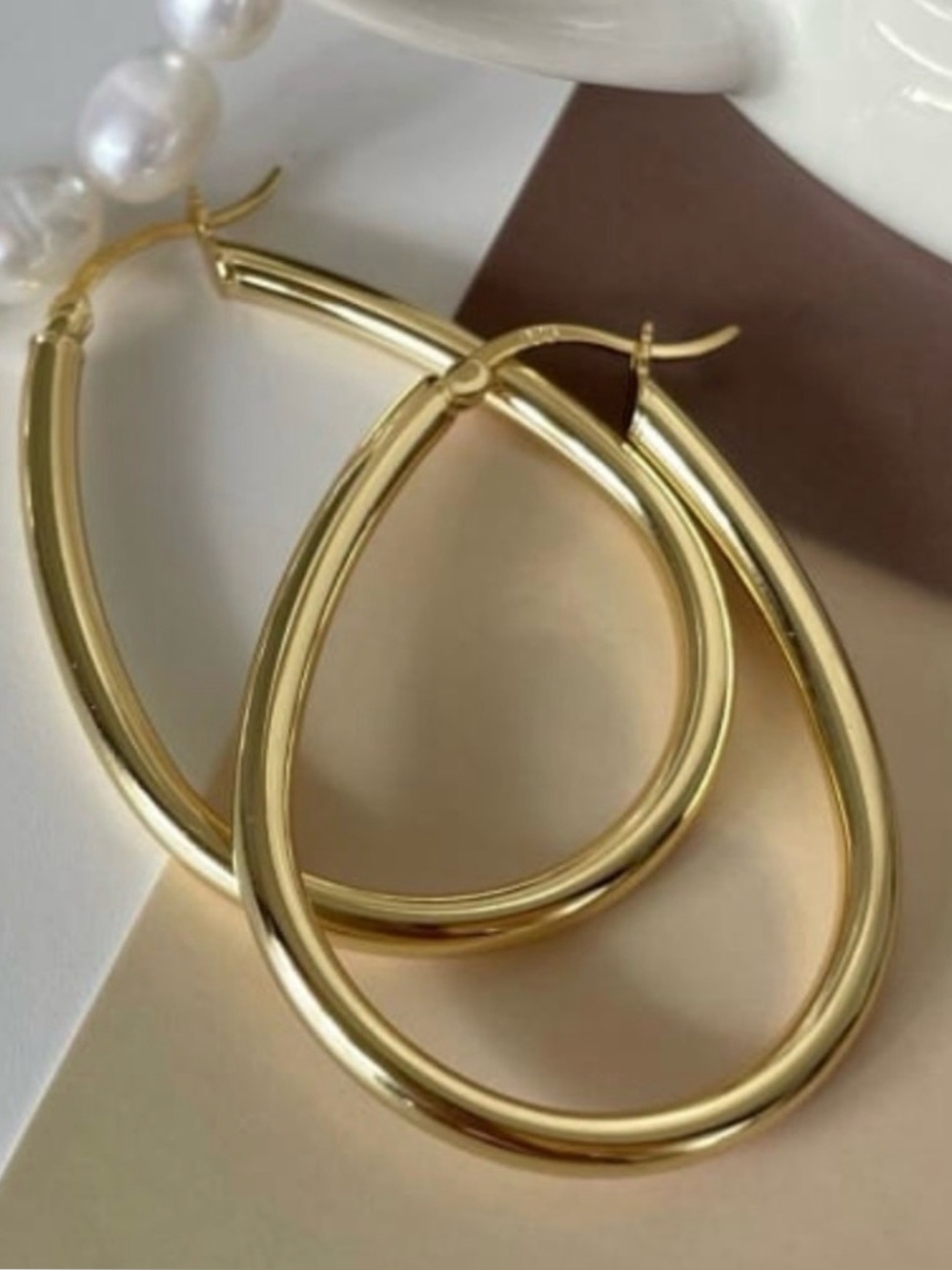 18k gold plating over sterling silver 925 hoops